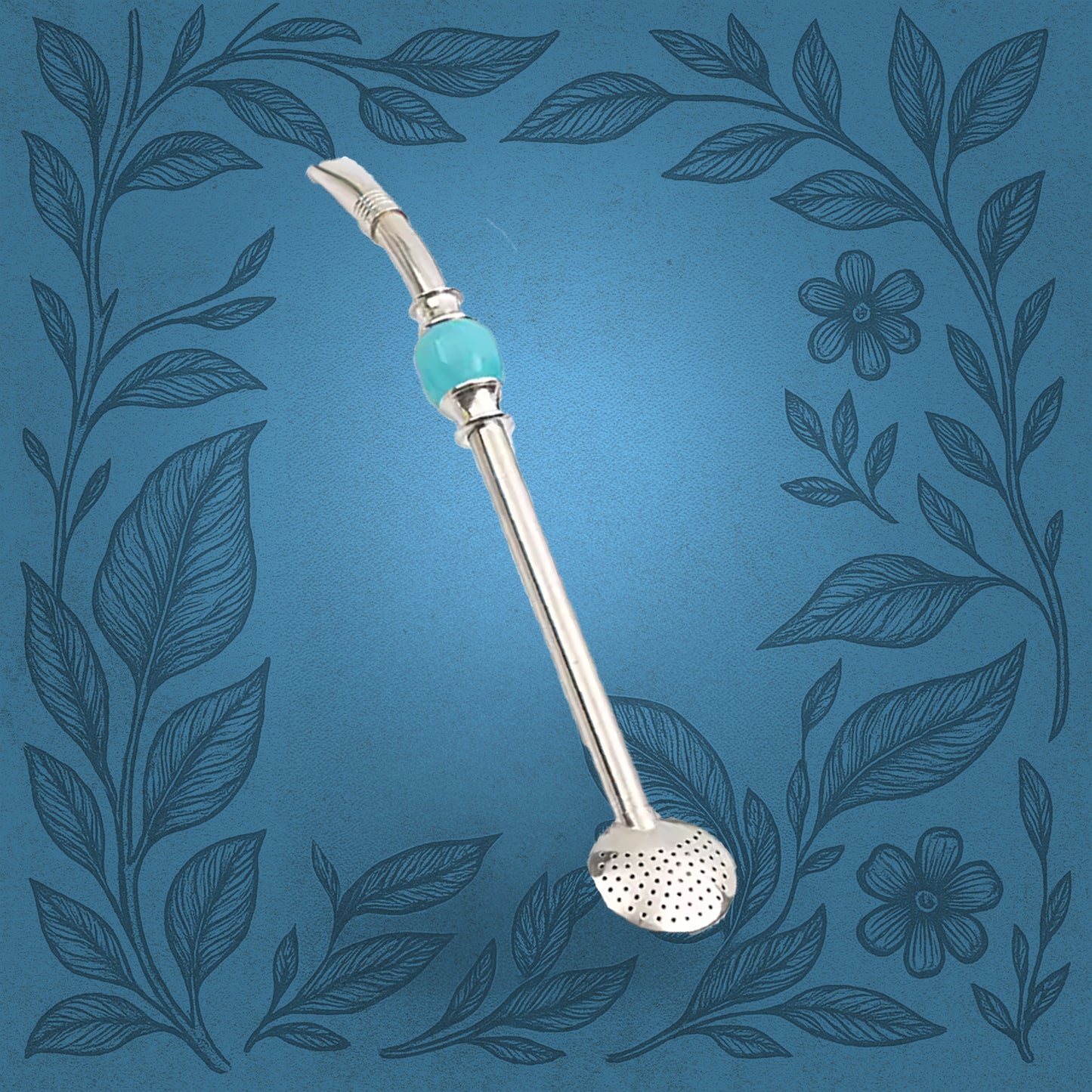 Stainless Steel Bombilla (Turquoise Blue Stone) Regular price