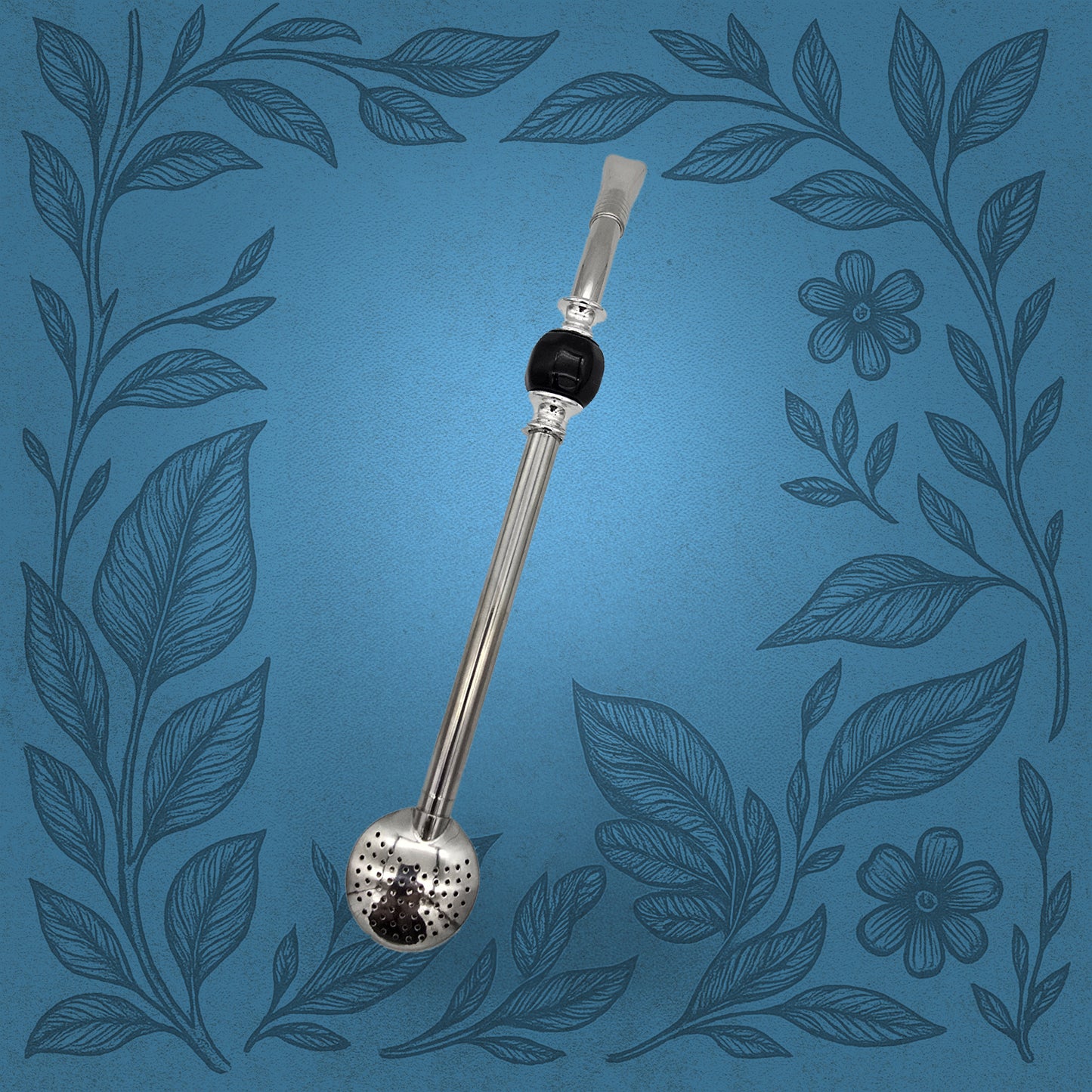 Black Bead Bombilla Straw