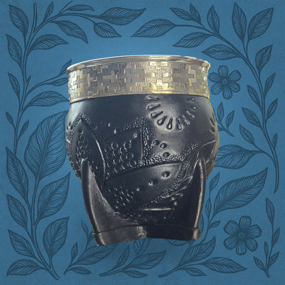 Black Imperial Leather Handmade Gourd "Calabash"